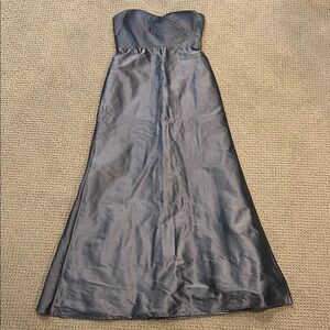 Jenny Yoo Brown Dupioni Silk Dress sz 8 Strapless A-Line Bridesmaid Formal Prom